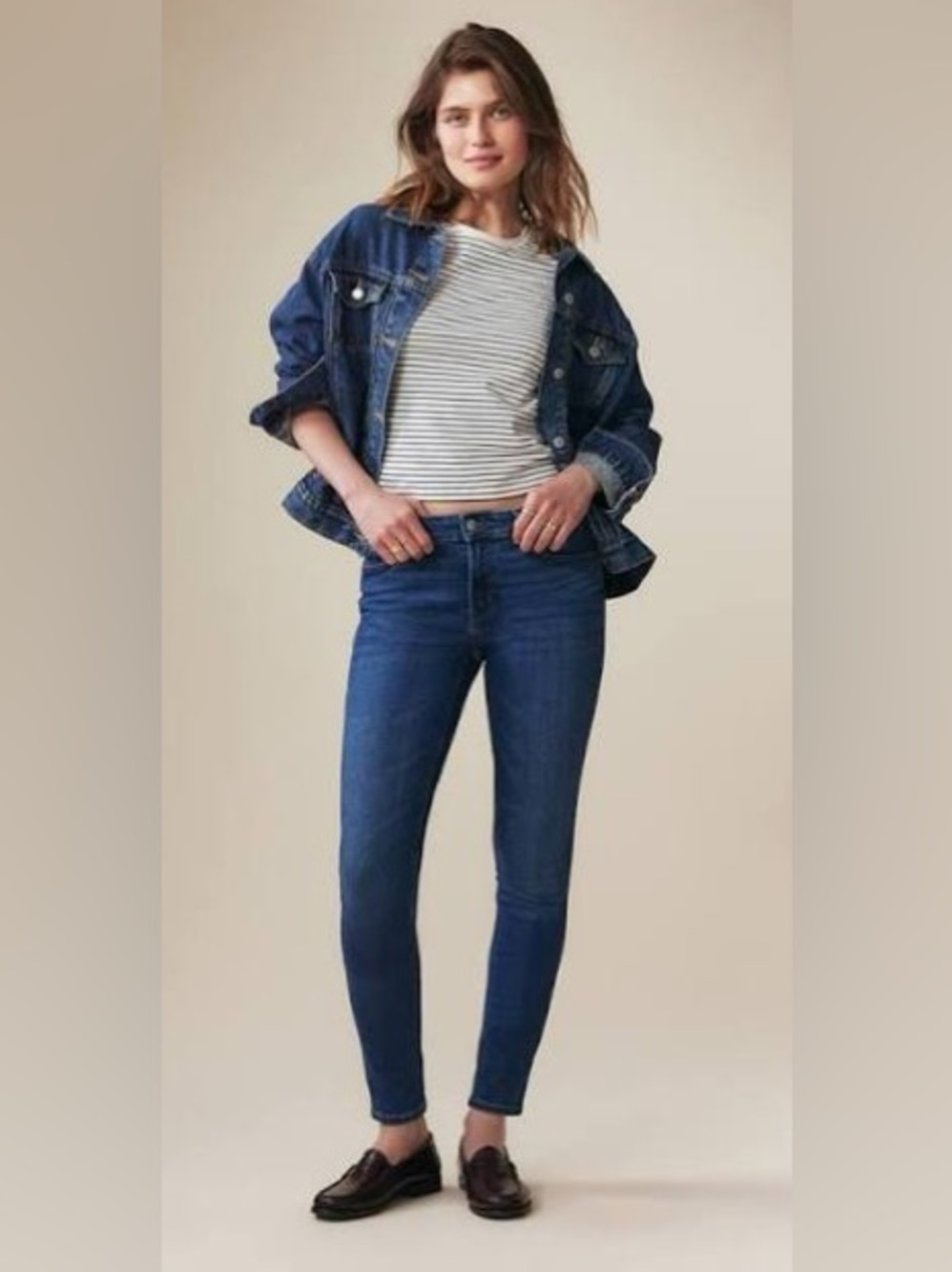 Old Navy The Rockstar Jeans High Rise Skinny Blue Denim Stretch Dark Wash 12